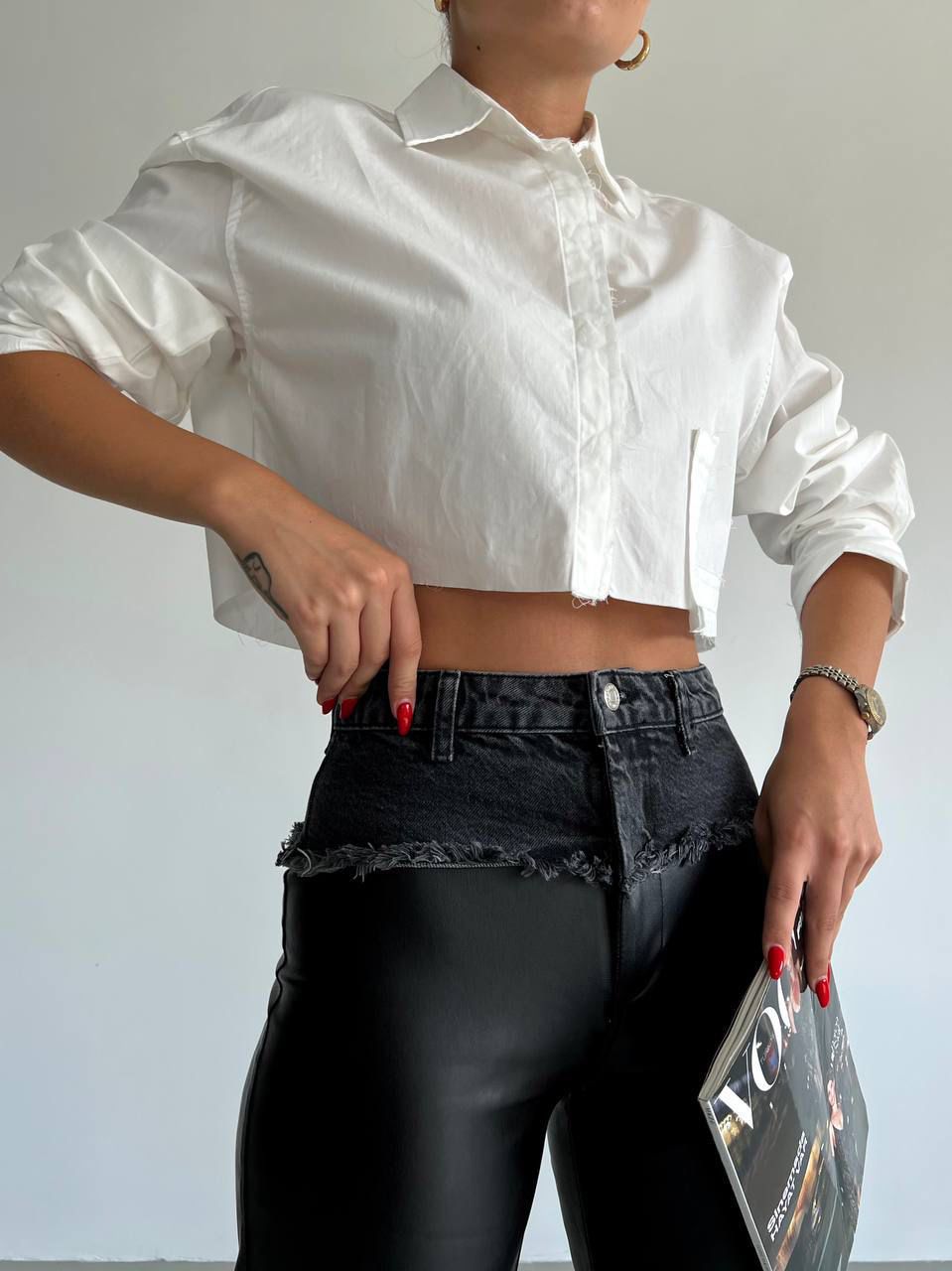 Ember Denim Leather Trouser