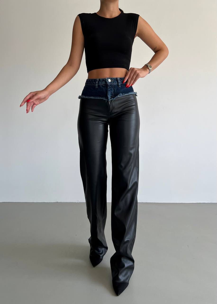 Ember Denim Leather Trouser