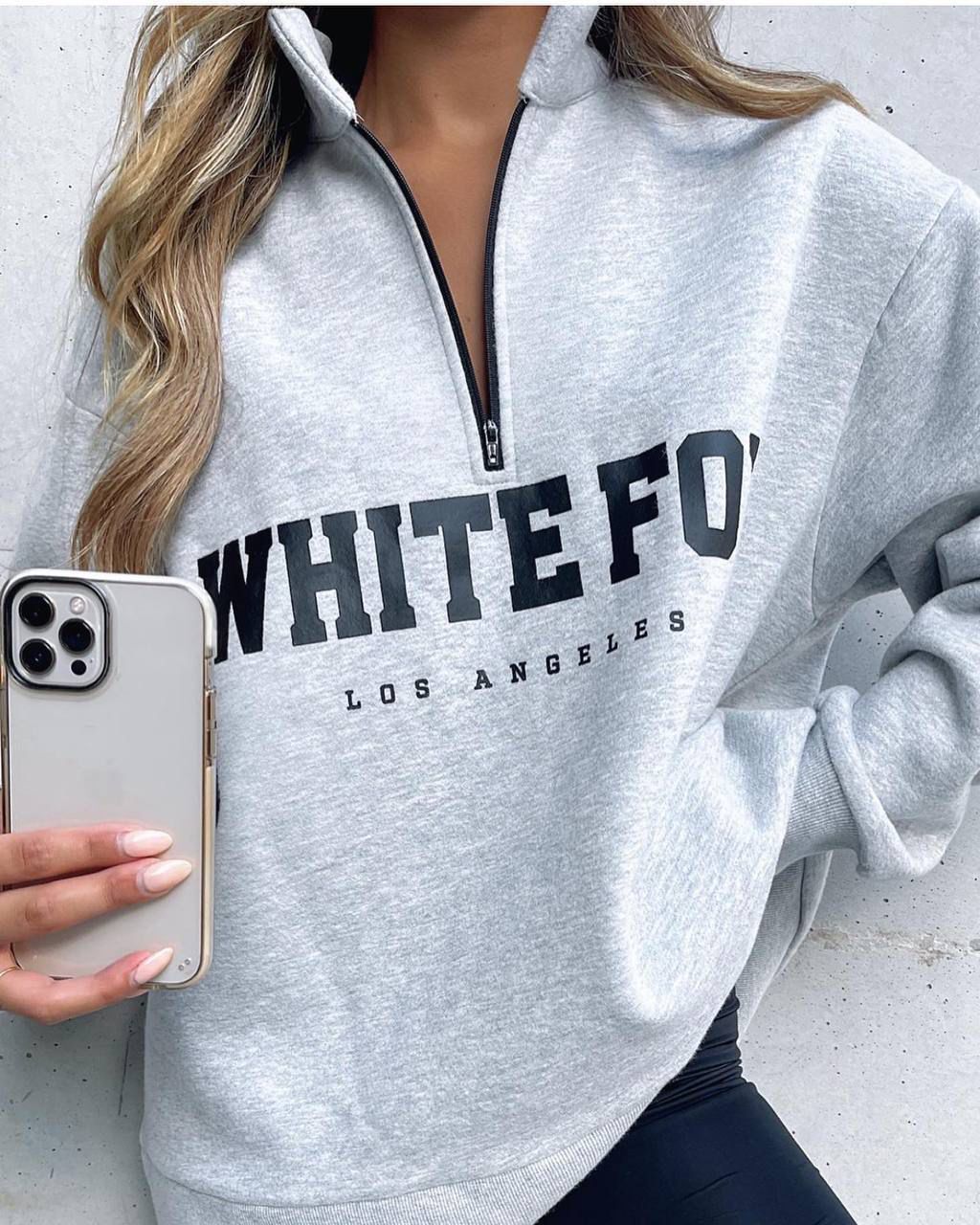 White Fox Fleece Hoodie