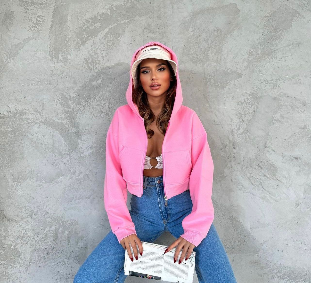 Josie Crop zippered Hoodie