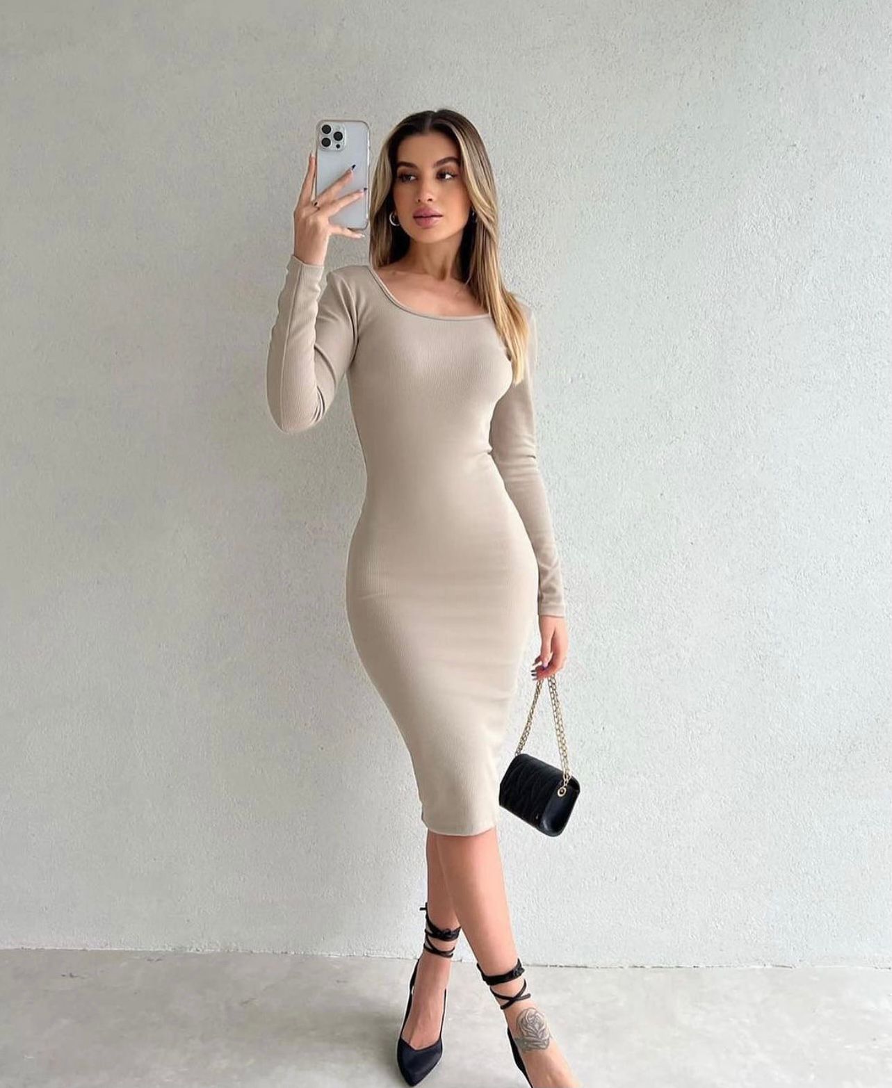 Emma Backless Dress with chain