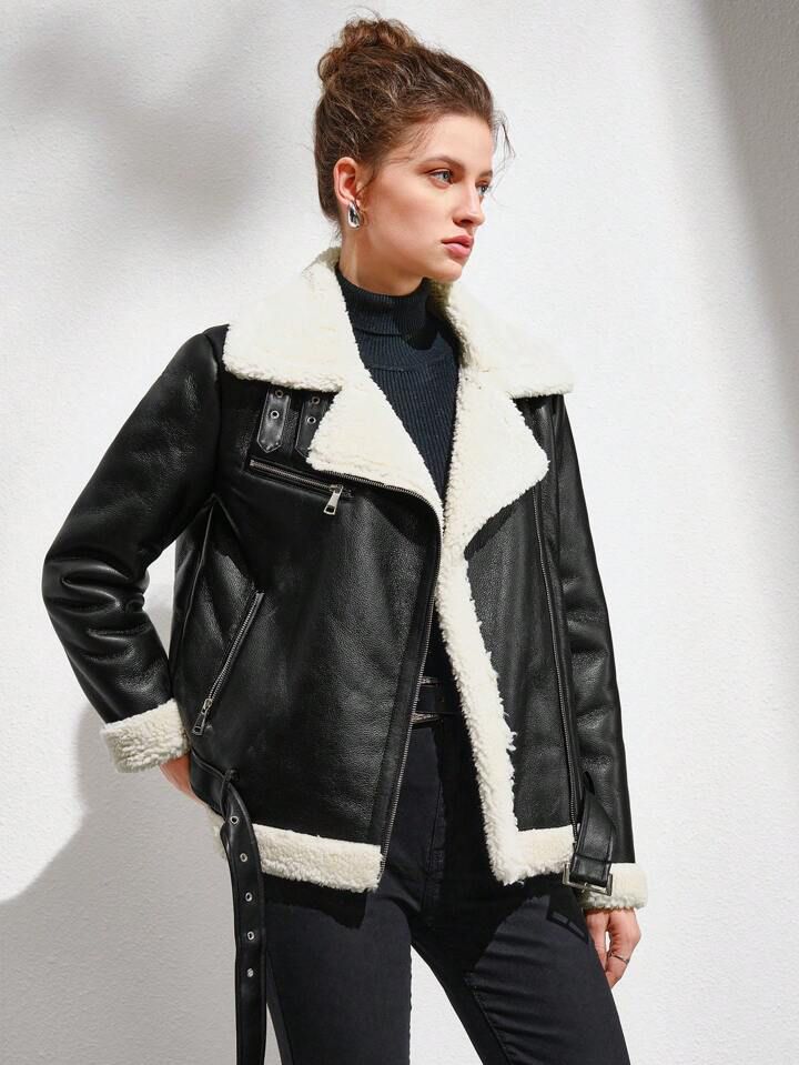Luisa Leather Oversize Jacket