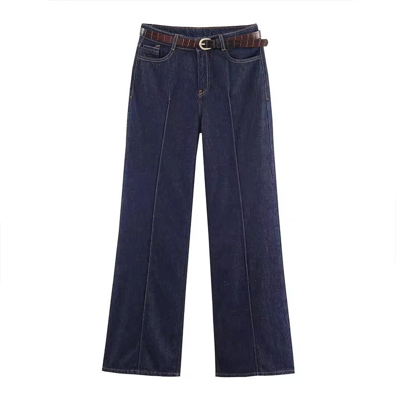 Denim Wide Belt Jeans