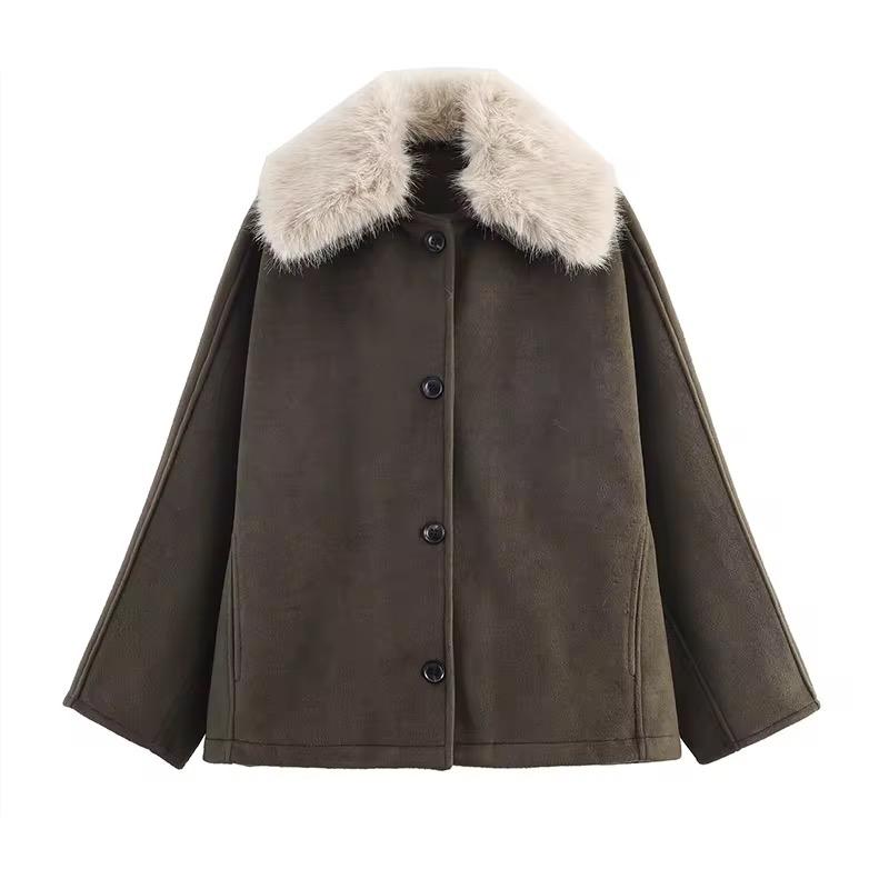 Faux Fur Collar Jacket