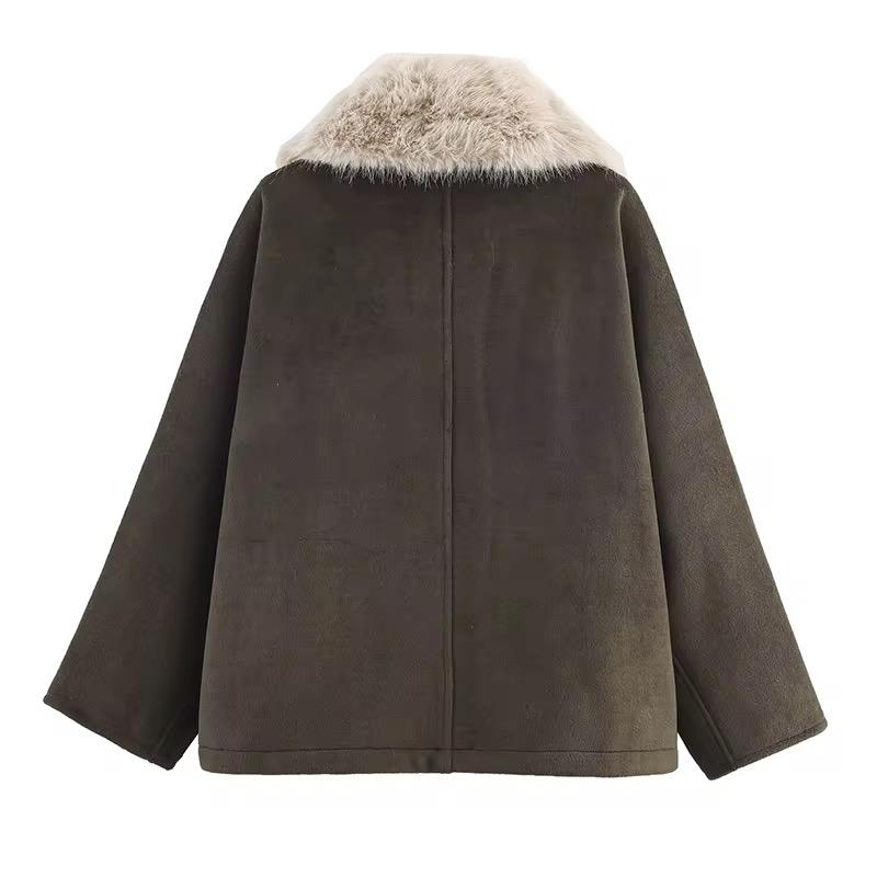 Faux Fur Collar Jacket