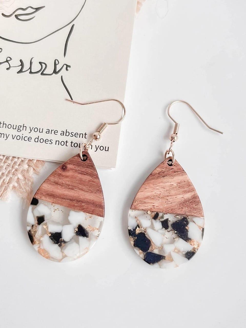 Mosaic Round WaterDrop Earrings