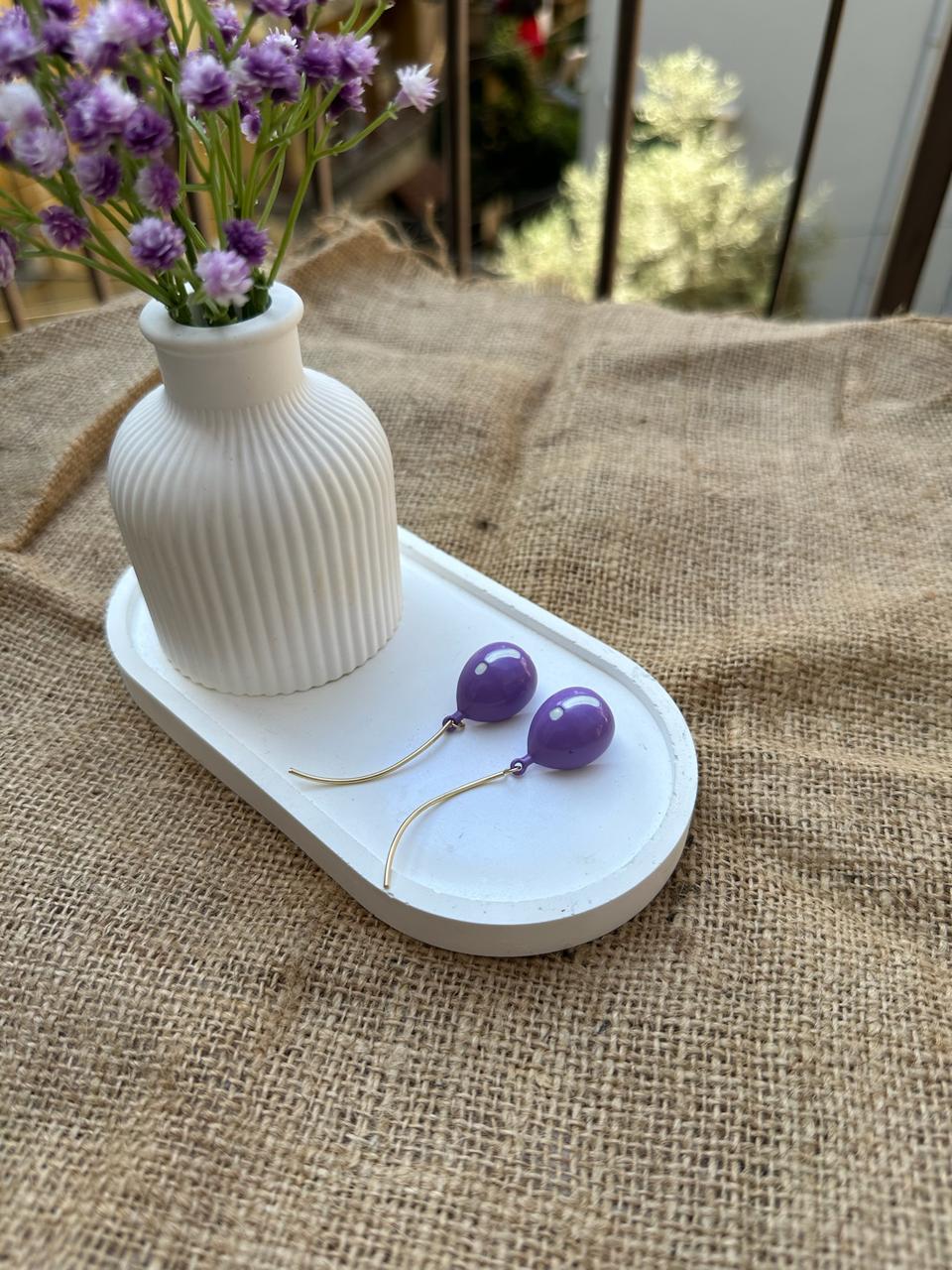 Purple Balloon Earrings