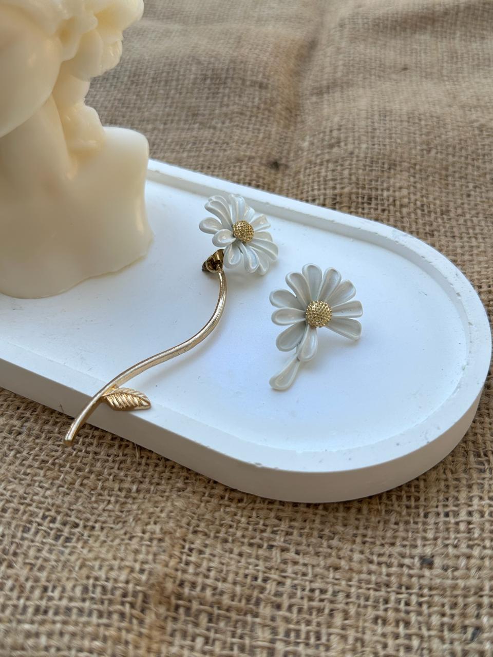 White Flower Earrings