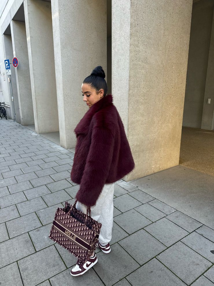 Cropped Faux Fur Coat