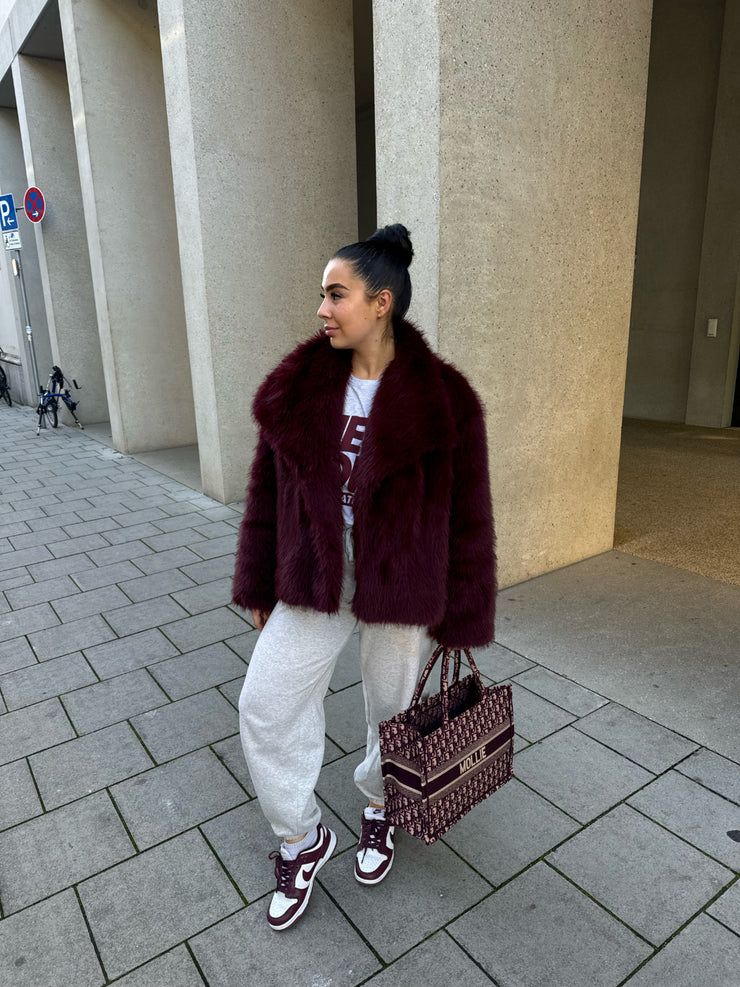 Cropped Faux Fur Coat