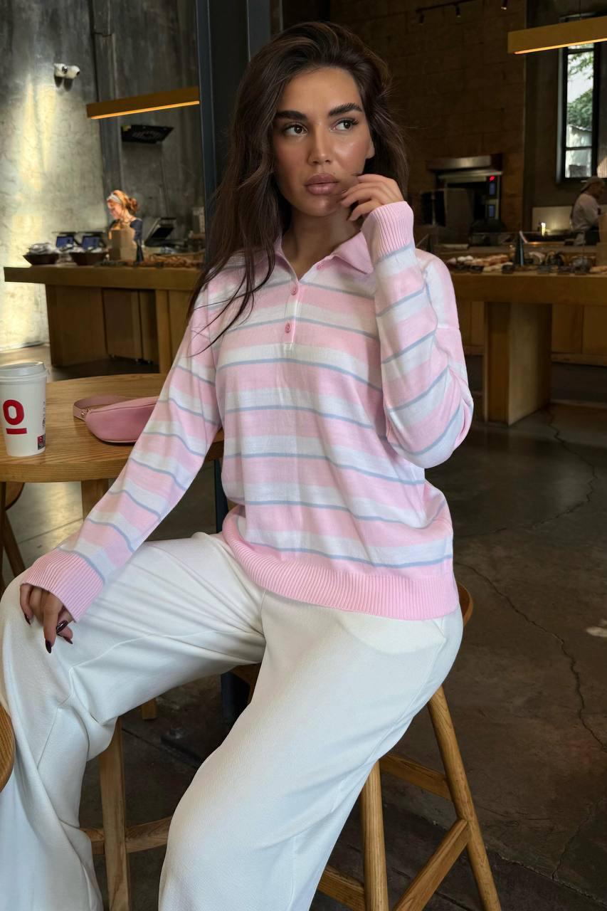 Amelia Striped Polo