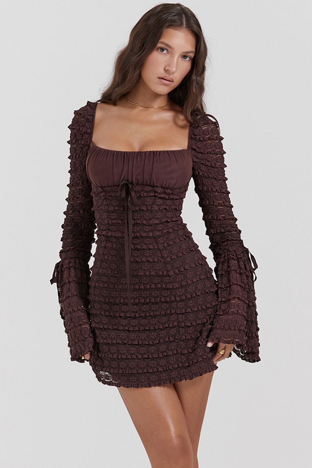 Ruffle Long Sleeve Dress