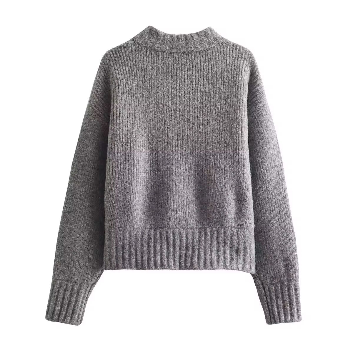 Grey Zipper Cardigan