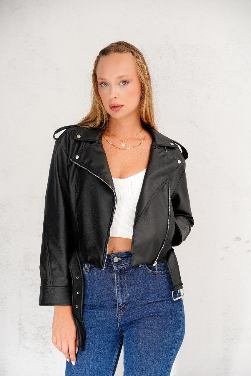 Meyra Crop Leather Jacket