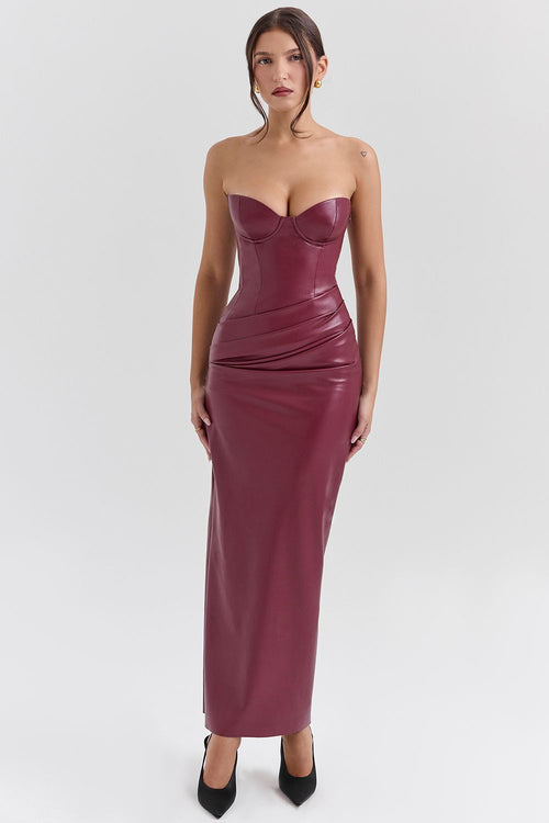 Bordeaux Allure Leather Gown