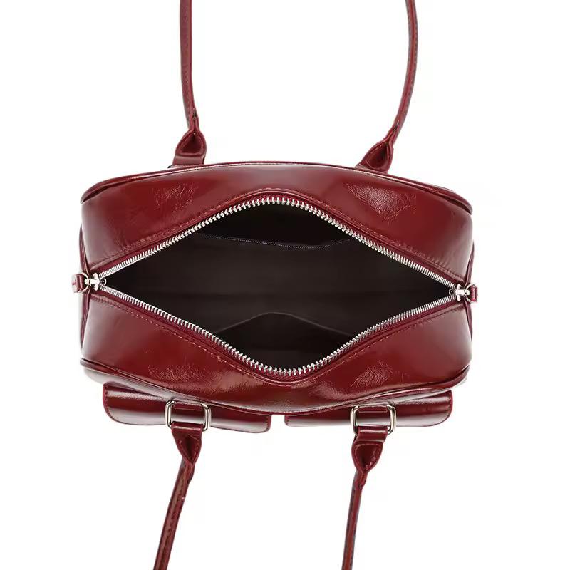 Crimson Charm Patent Shoulder Bag