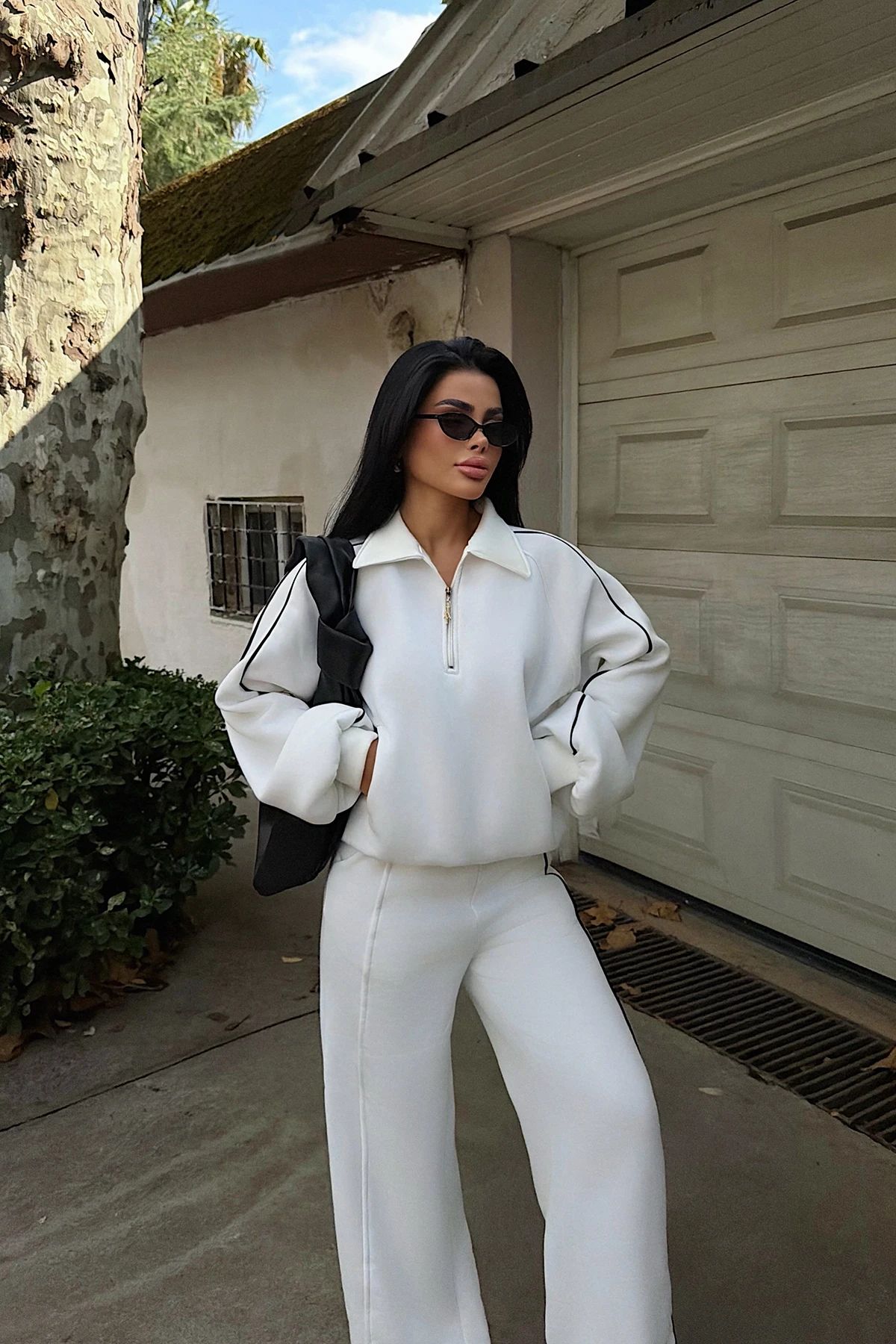 White Striped Tracksuit
