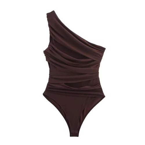 Draped One-Shoulder Bodysuit