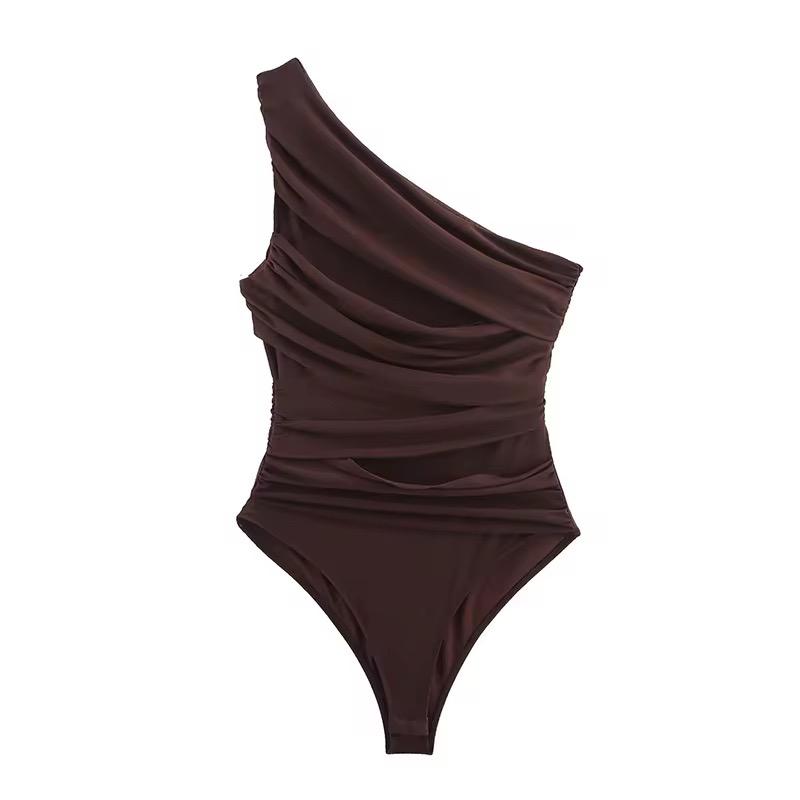 Draped One-Shoulder Bodysuit
