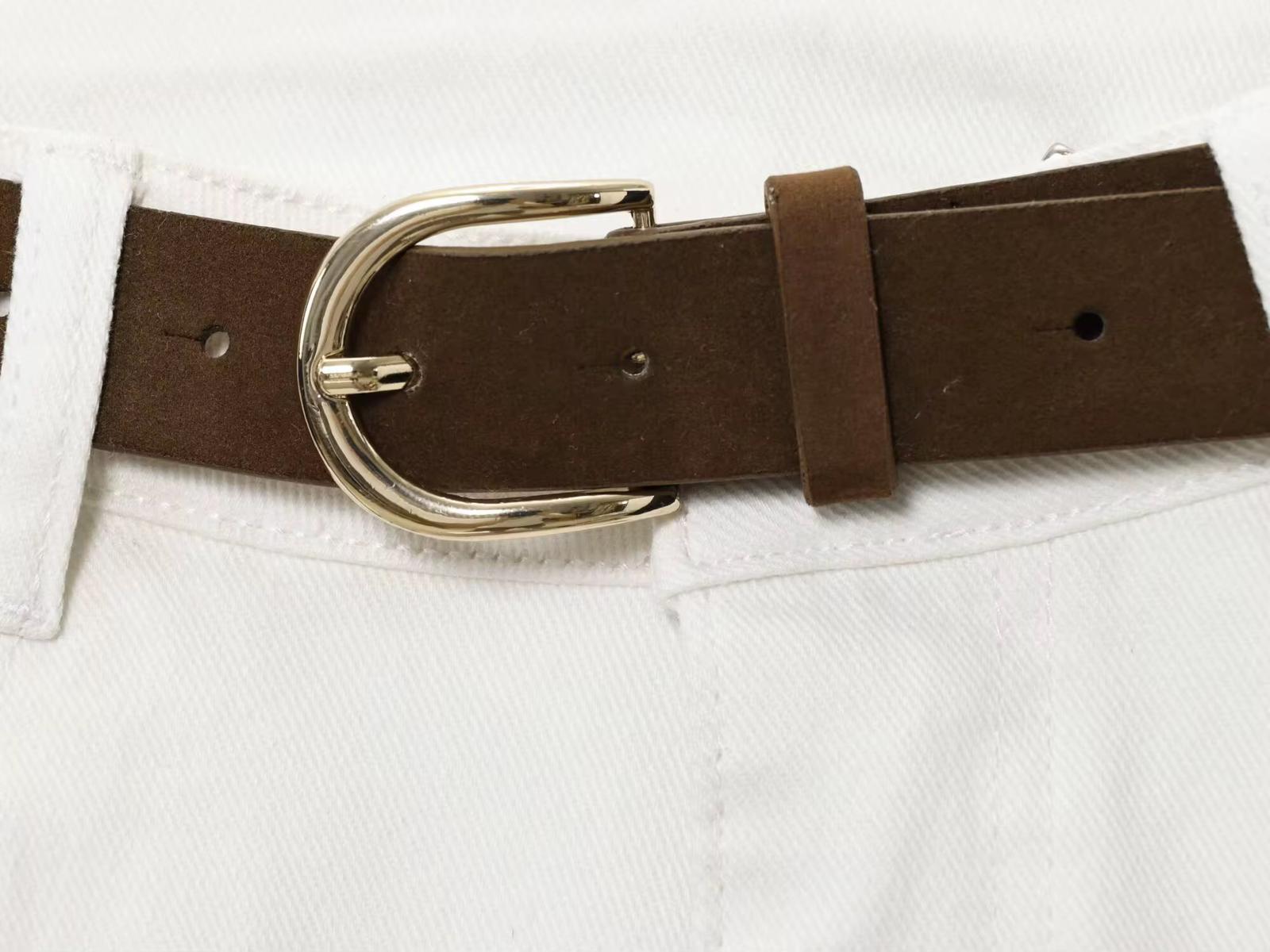 White Jeans with Belt
