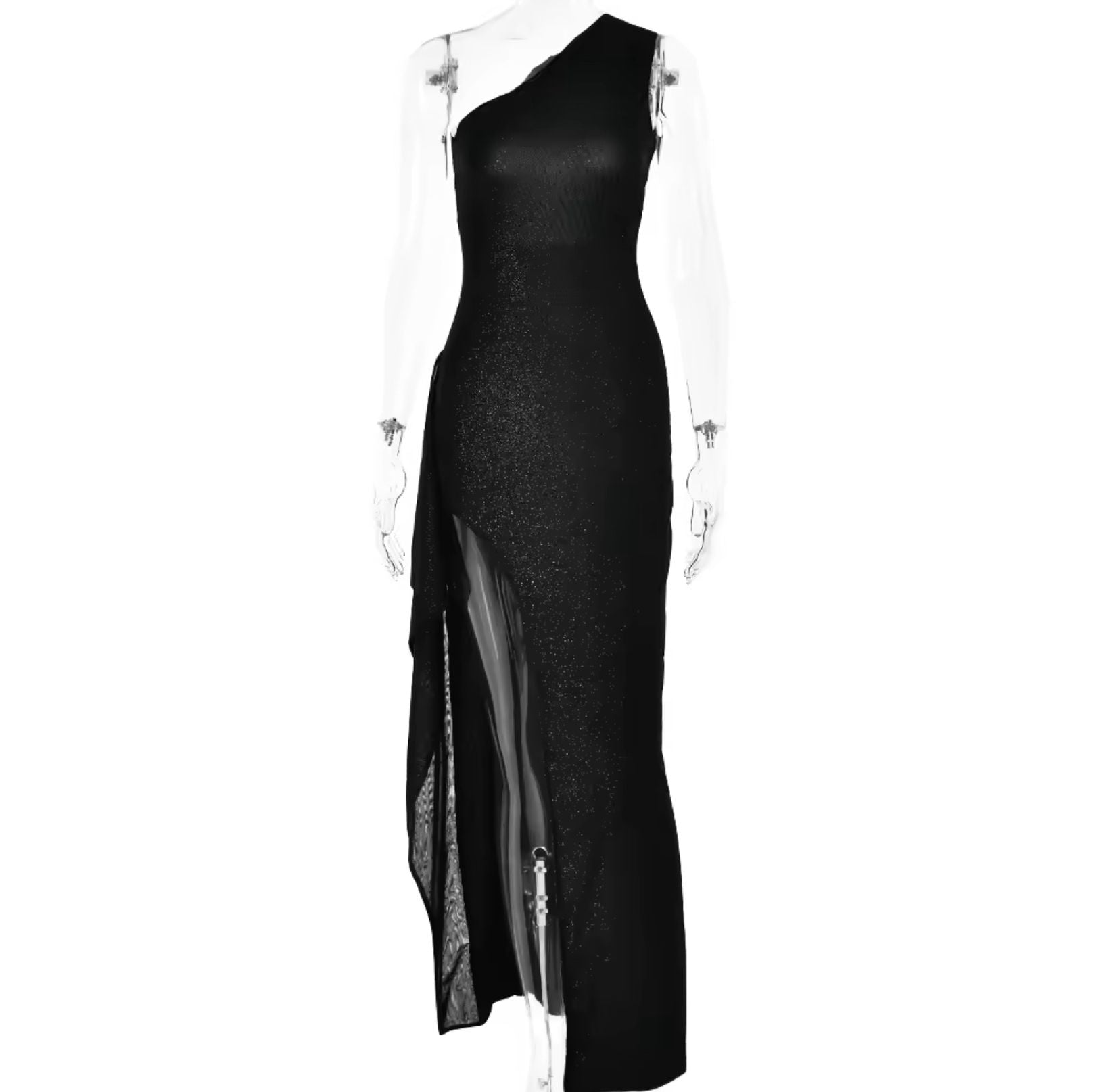 Glitter Slit Evening Dress