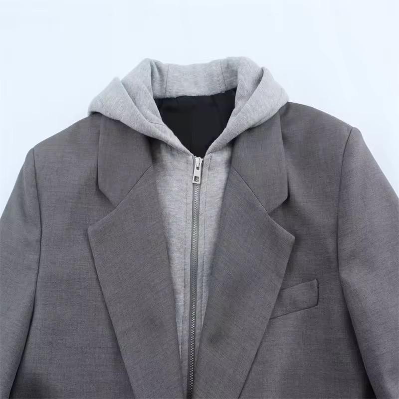 Hooded Layered Blazer