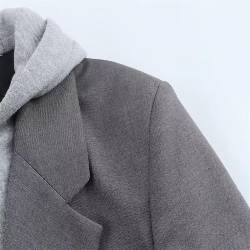 Hooded Layered Blazer