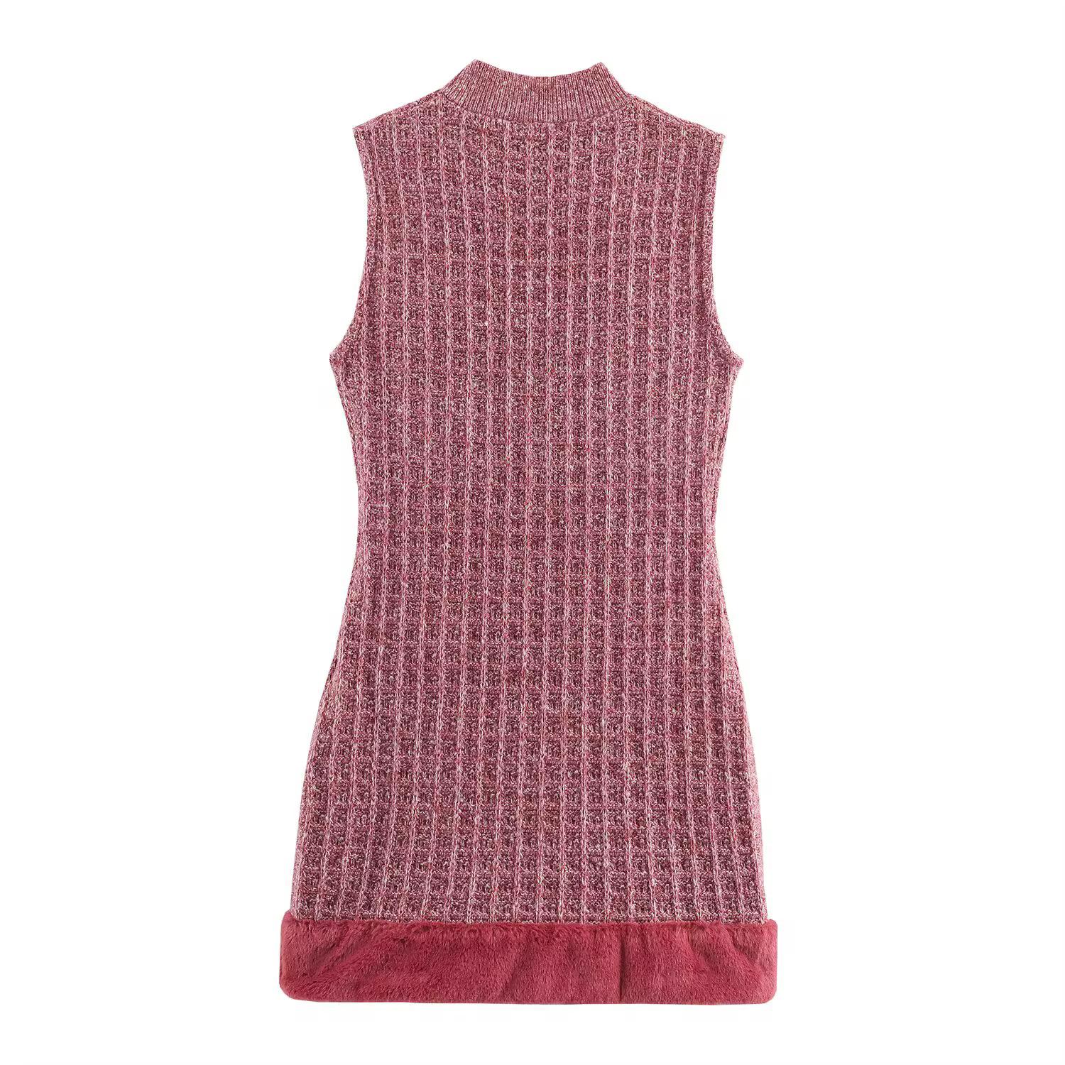 Textured Knit Sleeveless Mini Dress