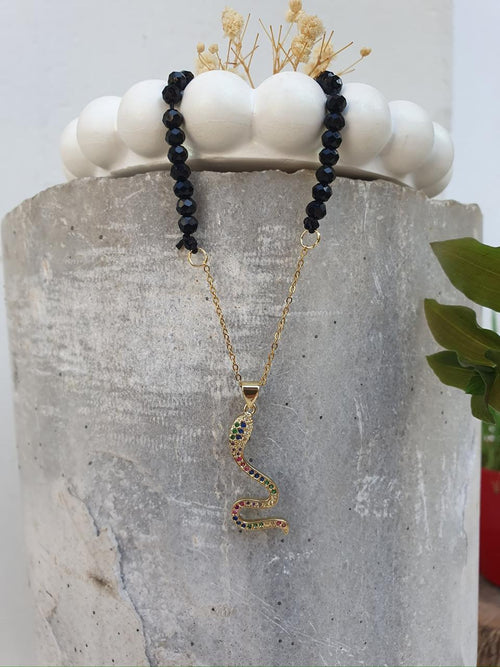 Snake and Beads Necklace