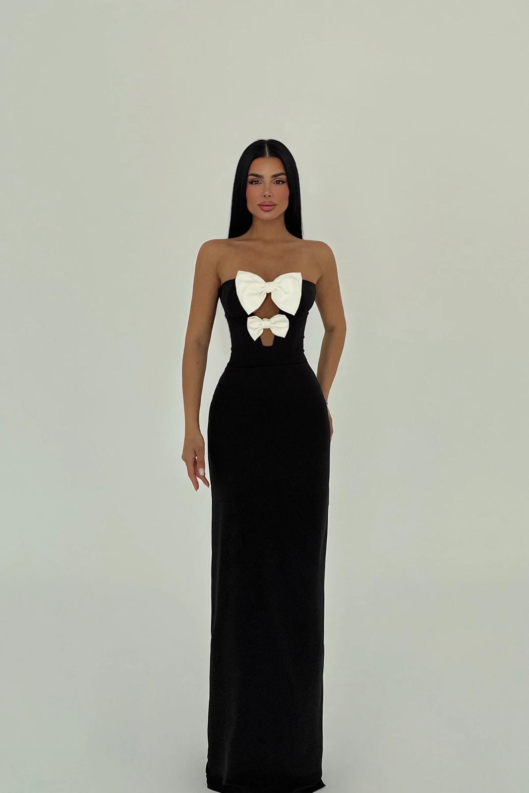 Black Arco Bow Detail Dress