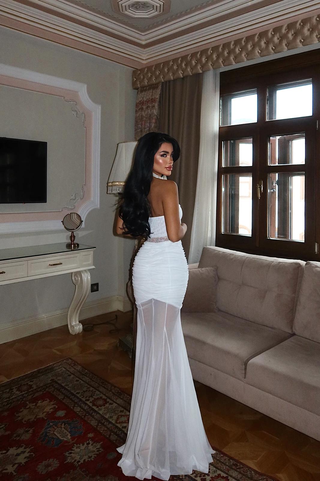 White Priscilla Lace Detail Dress