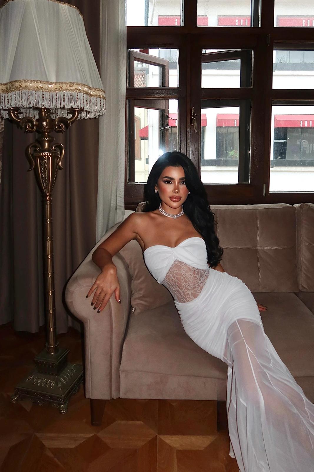 White Priscilla Lace Detail Dress