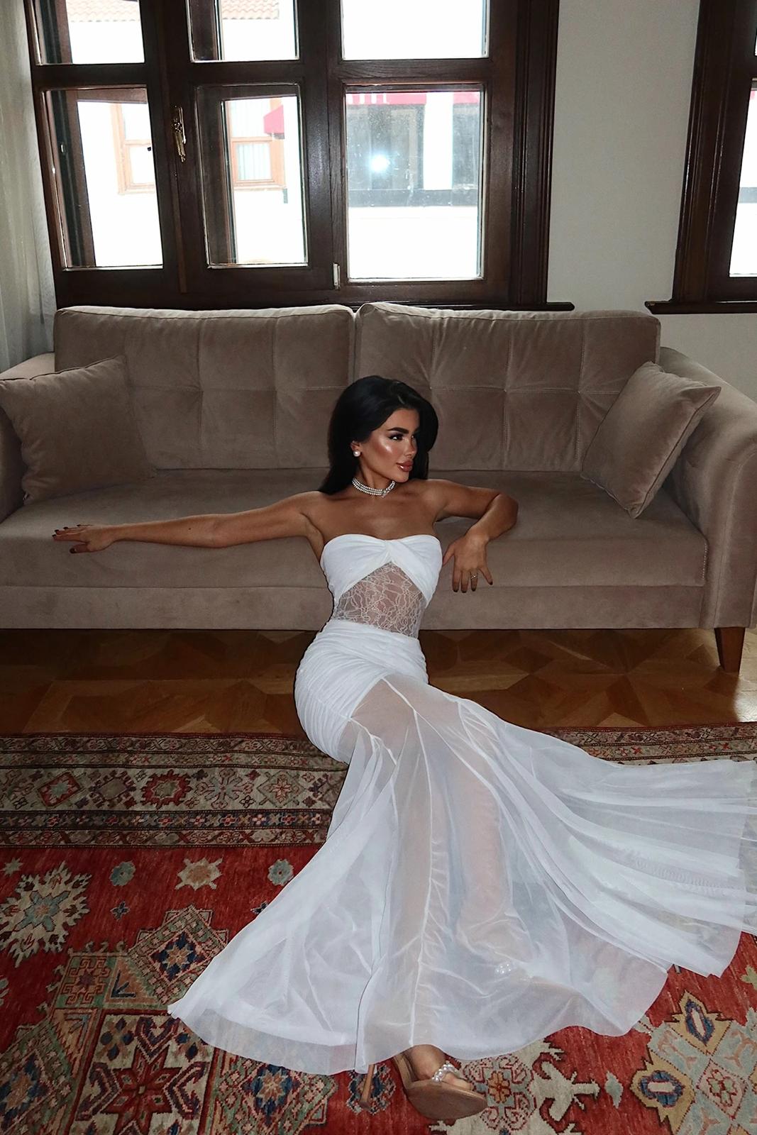 White Priscilla Lace Detail Dress