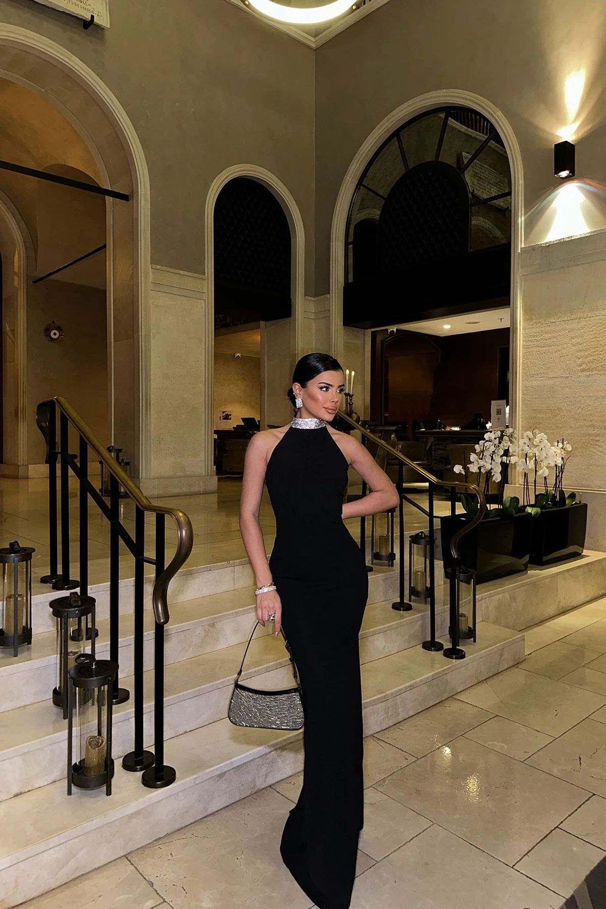 Noah Stone Detail Long Dress