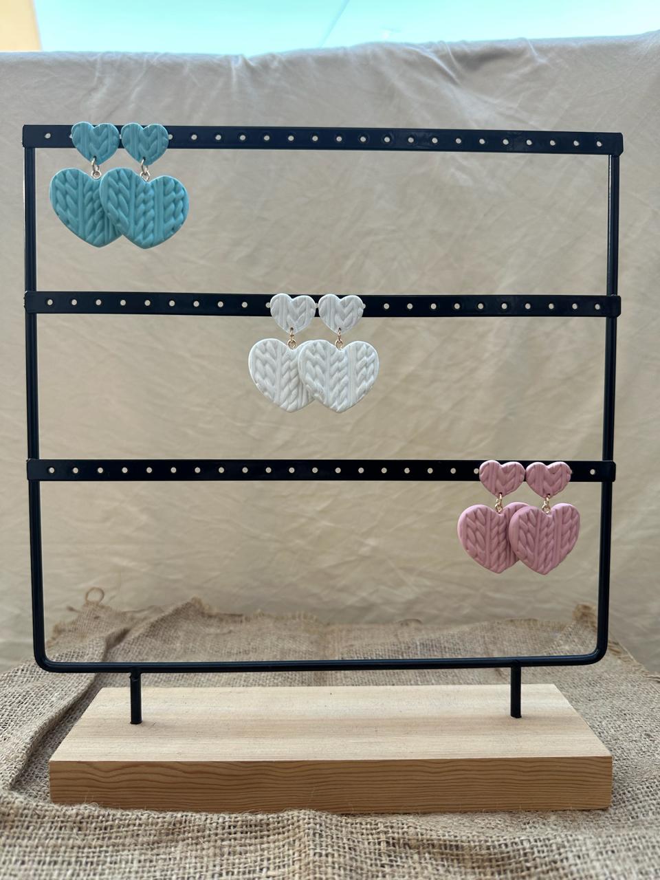 Textured Heart Earrings