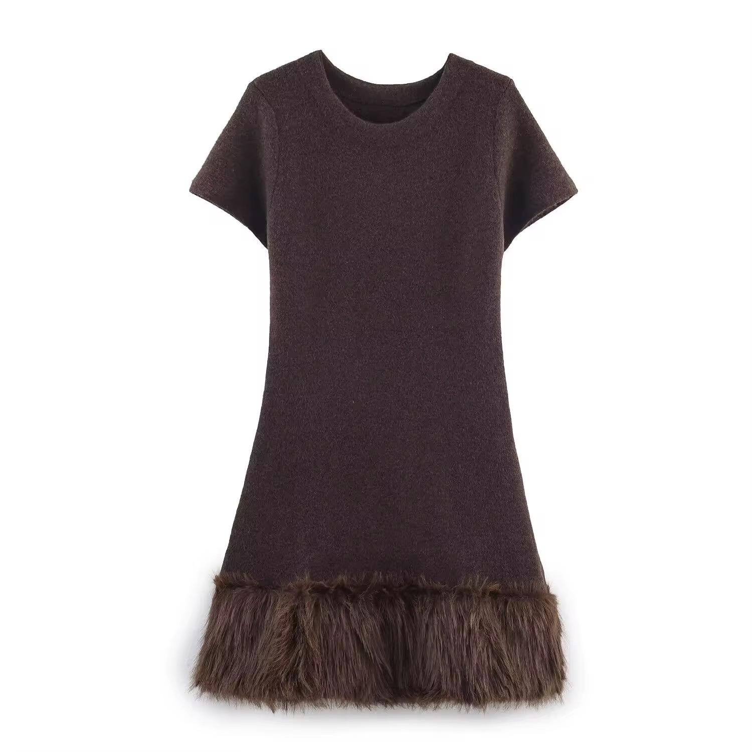 Fur effect Mini dress