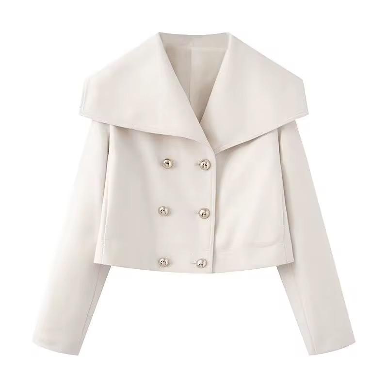 Chic Lapel Double-Button Short Coat