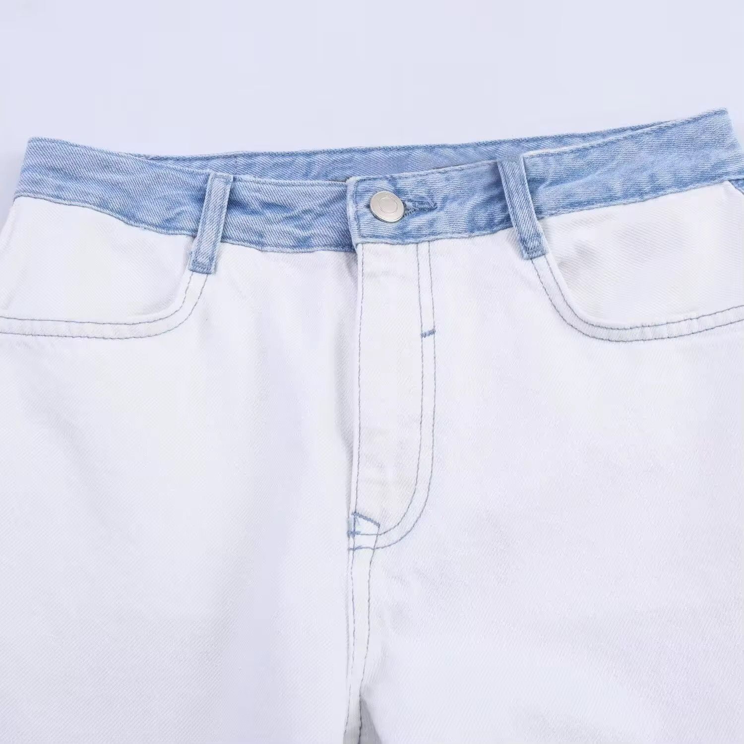 Dual Denim Panel Pants