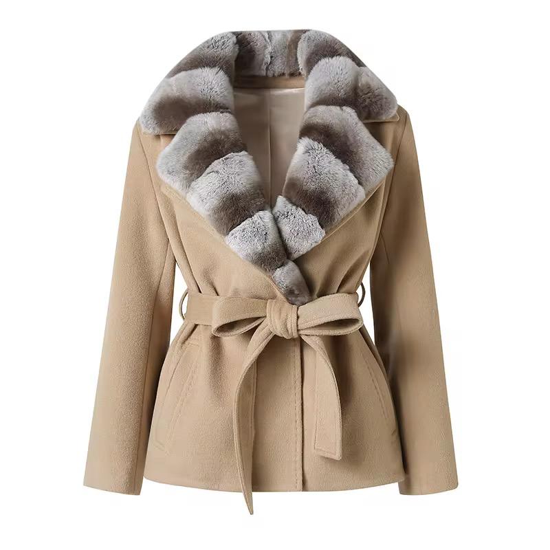 Wool Jacket with fox fur