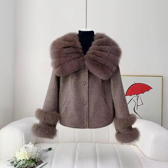Glamorous Fluffy Collar Wool Jacket