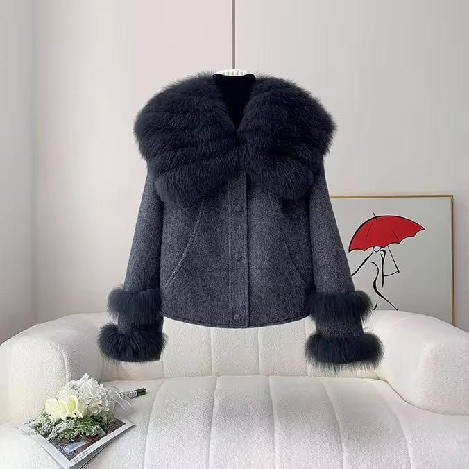 Glamorous Fluffy Collar Wool Jacket