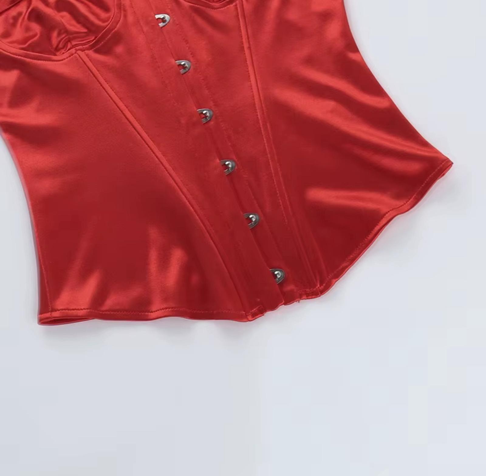 Scarlet Satin Corset Top