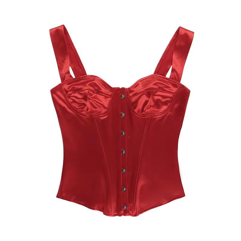 Scarlet Satin Corset Top