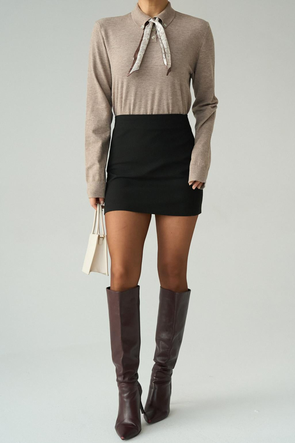 Button Scarf Blouse