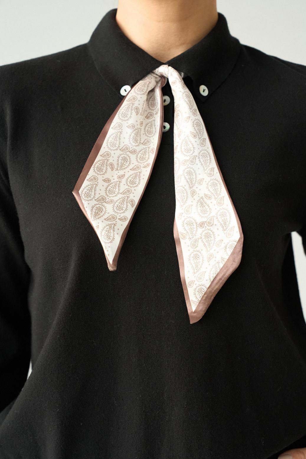 Button Scarf Blouse