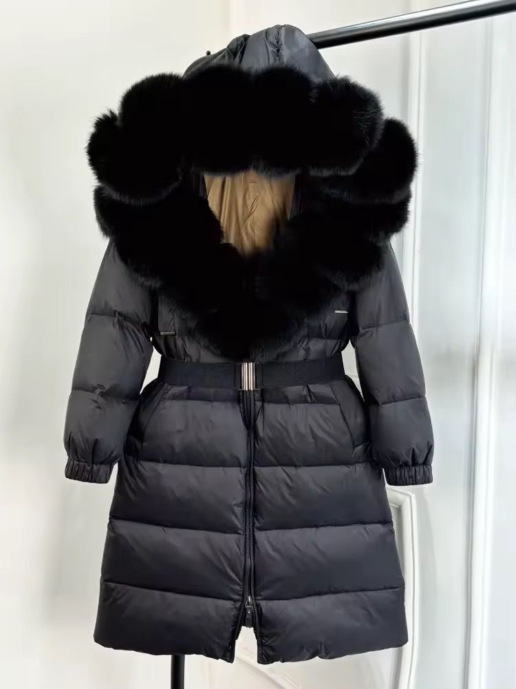 Luxe Fur-Collar Belted Puffer Jacket