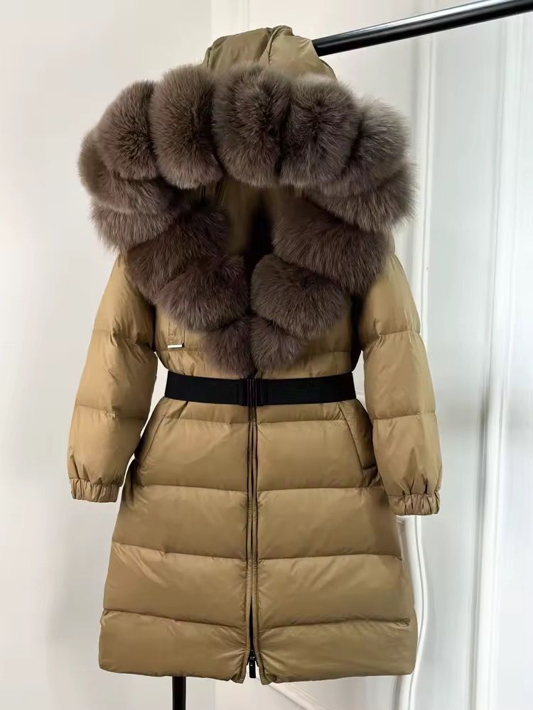 Luxe Fur-Collar Belted Puffer Jacket