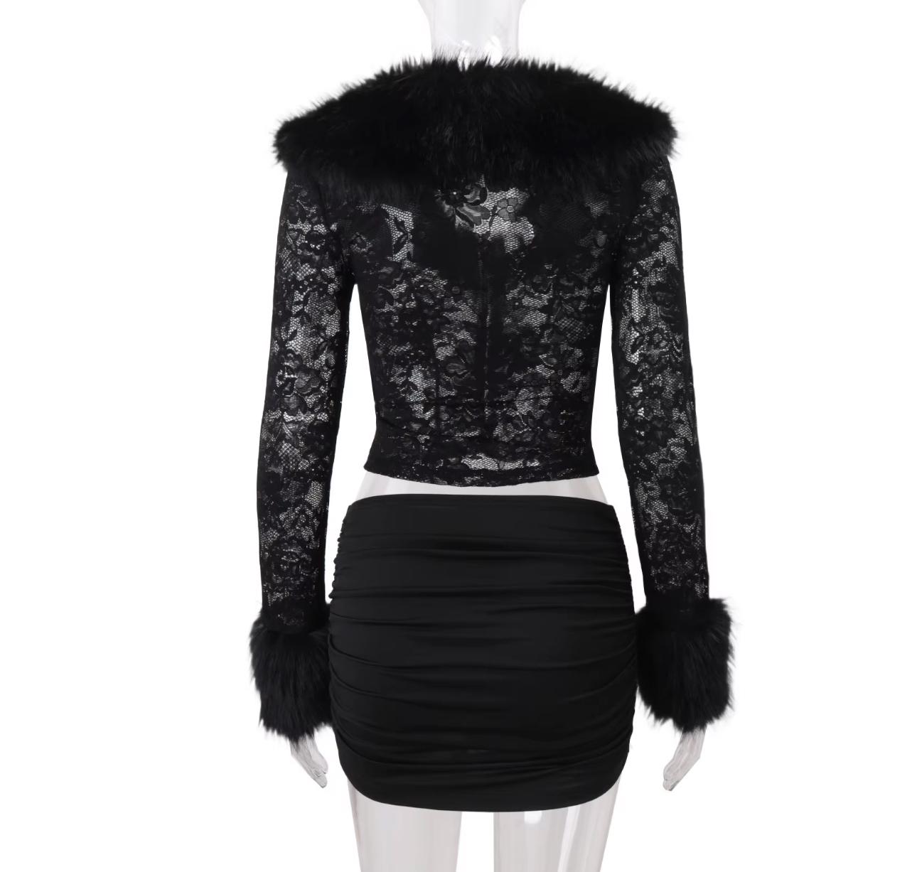 Fur & Lace Set