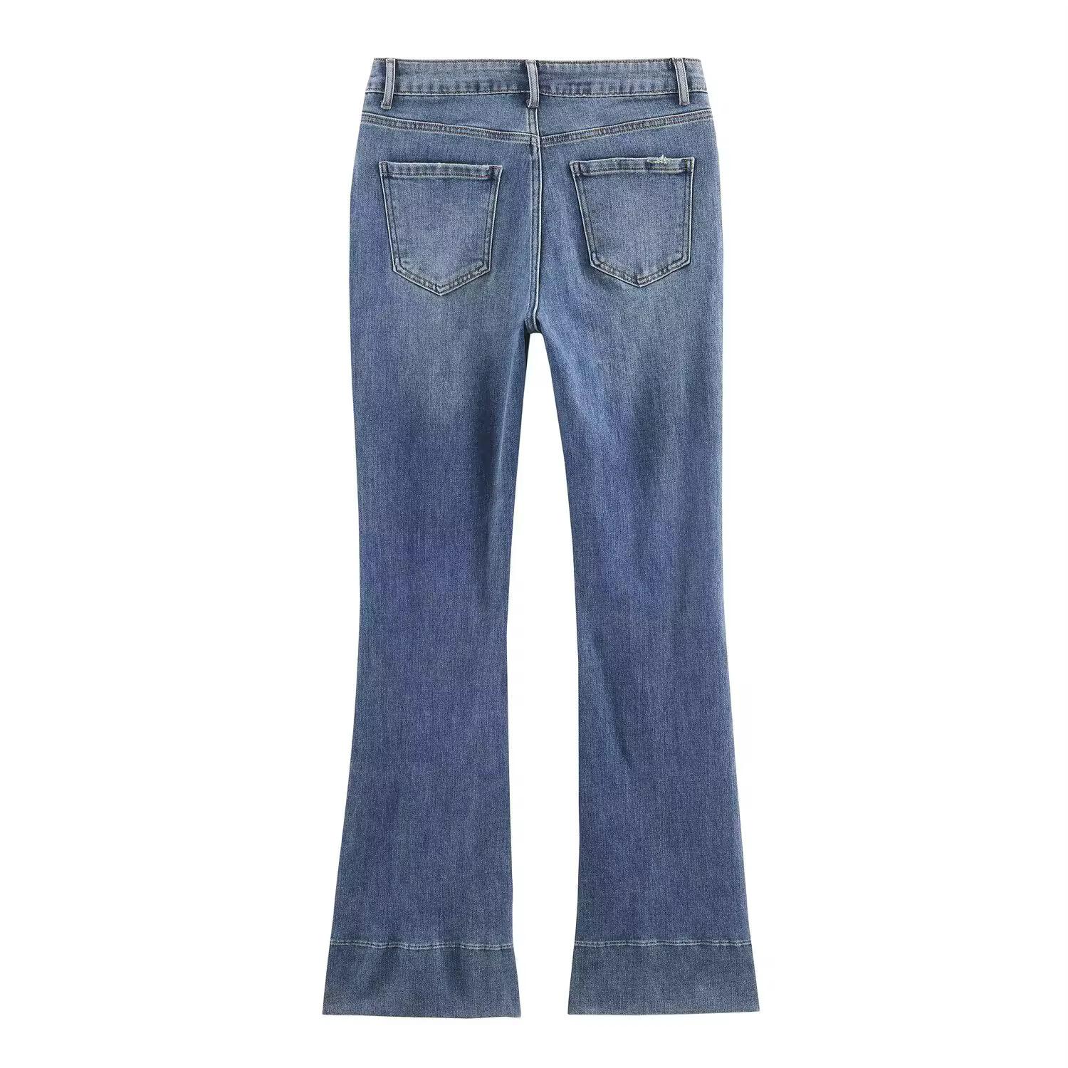Contour Stitch Flare Jeans