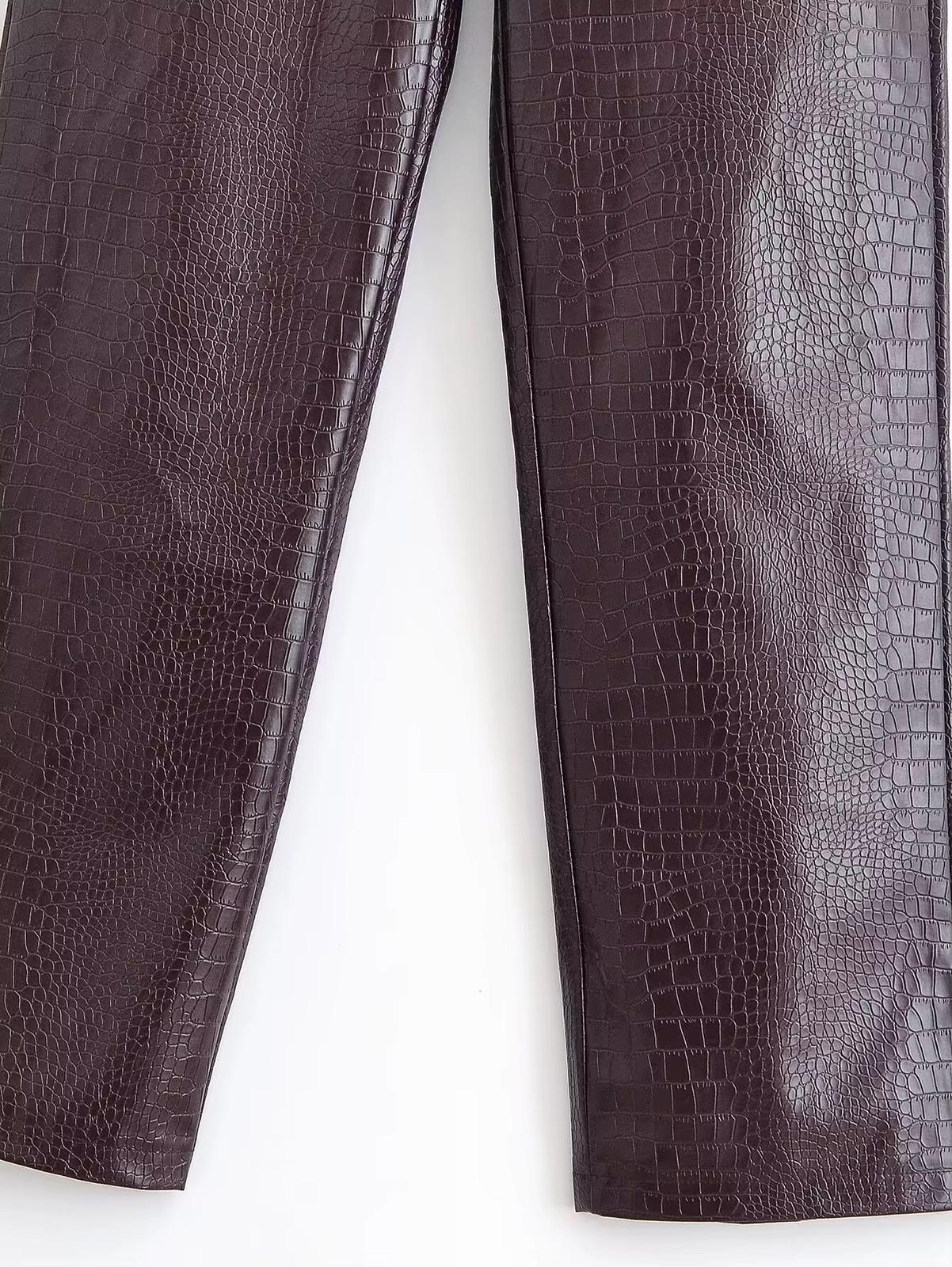 Croc Leather Pants